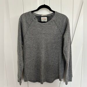 Lucky Brand Men's Thermal Waffle Charcoal Crewneck Sweater - Medium